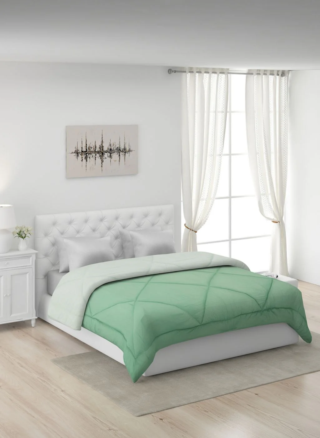 Solid Microfibre Double Comforter for Mild Winter - Image 2