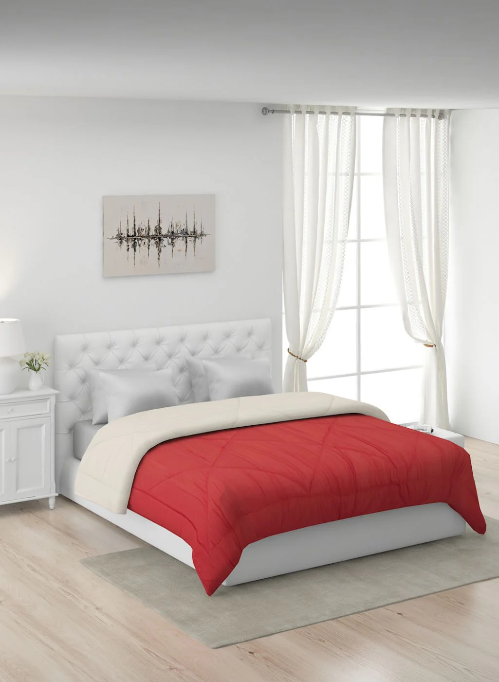 Solid Microfibre Double Comforter for Mild Winter - Image 2