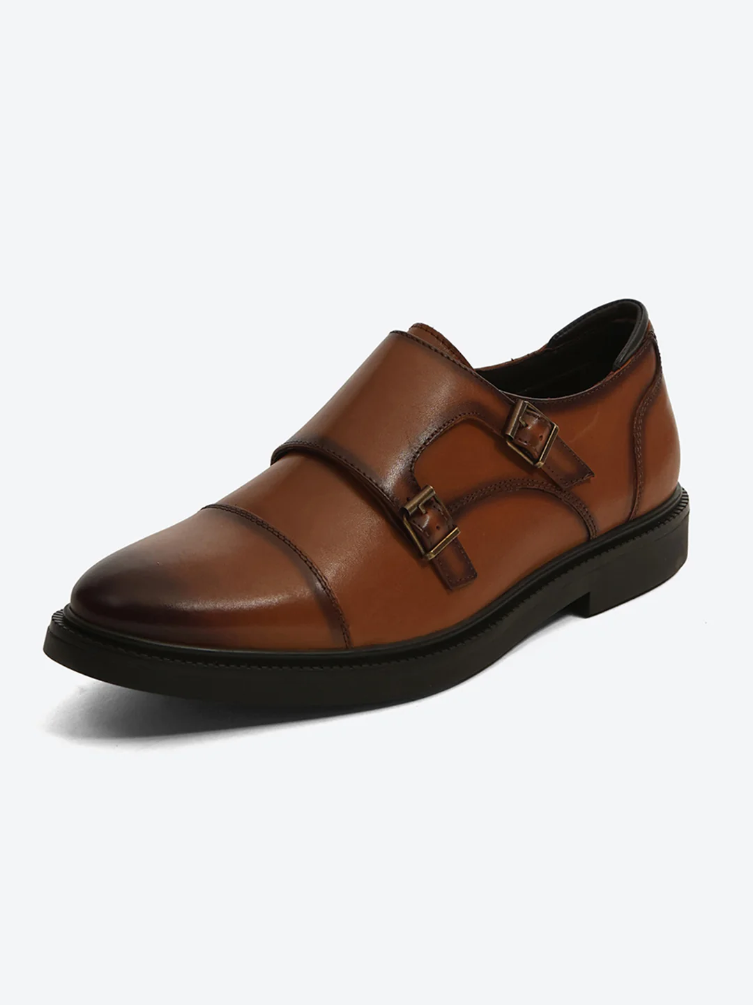 Monte Carlo Tan Double Monk Strap Formal Shoes for Men - Image 2