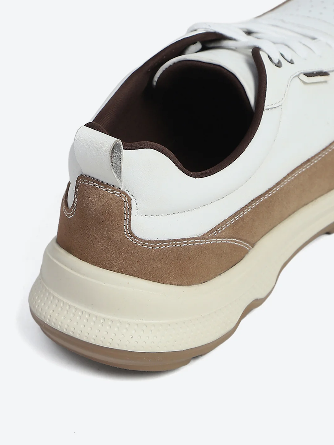Monte Carlo White & Taupe Comfort Casual Sneakers for Men - Image 9