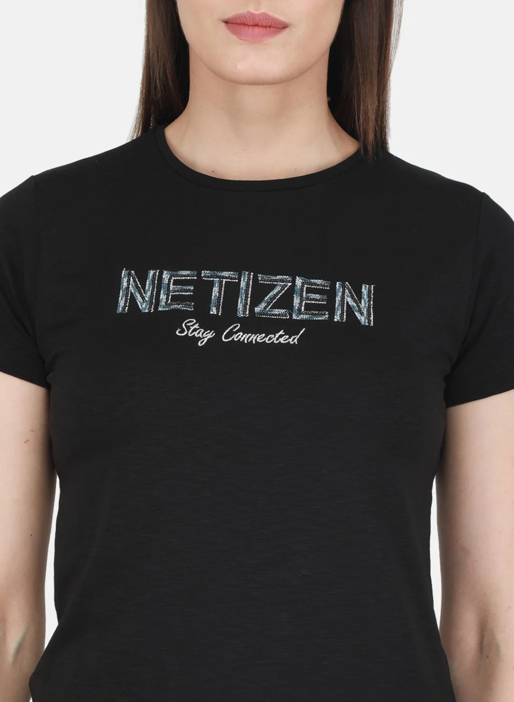 Women Black Embroidered Top - Image 5