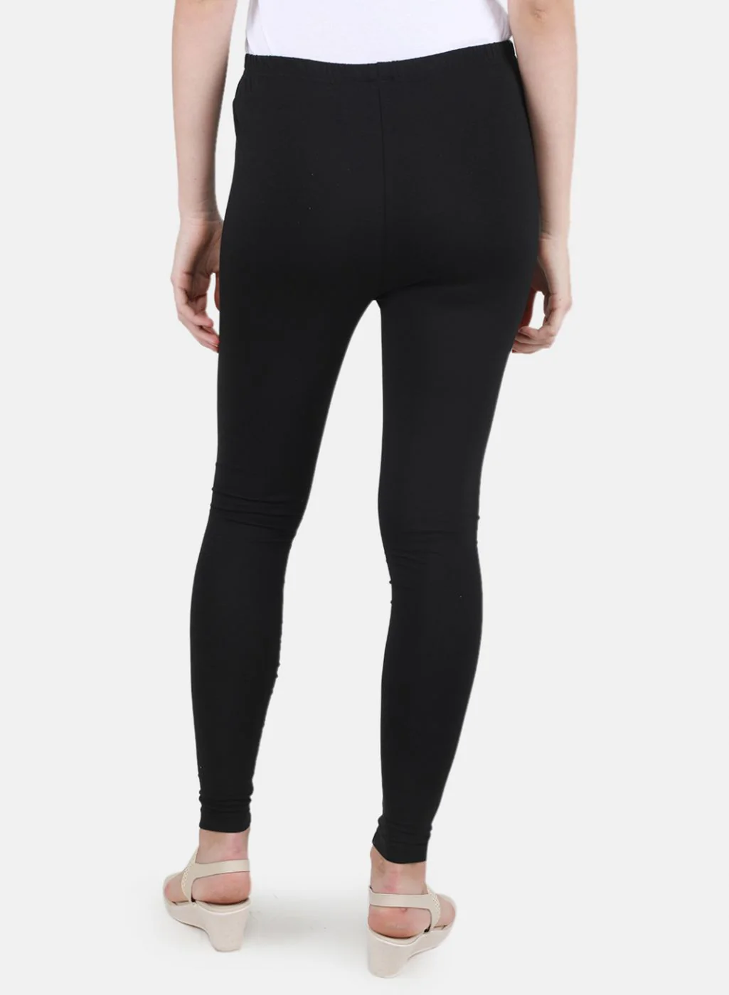 Women Black Solid Legging - Image 3