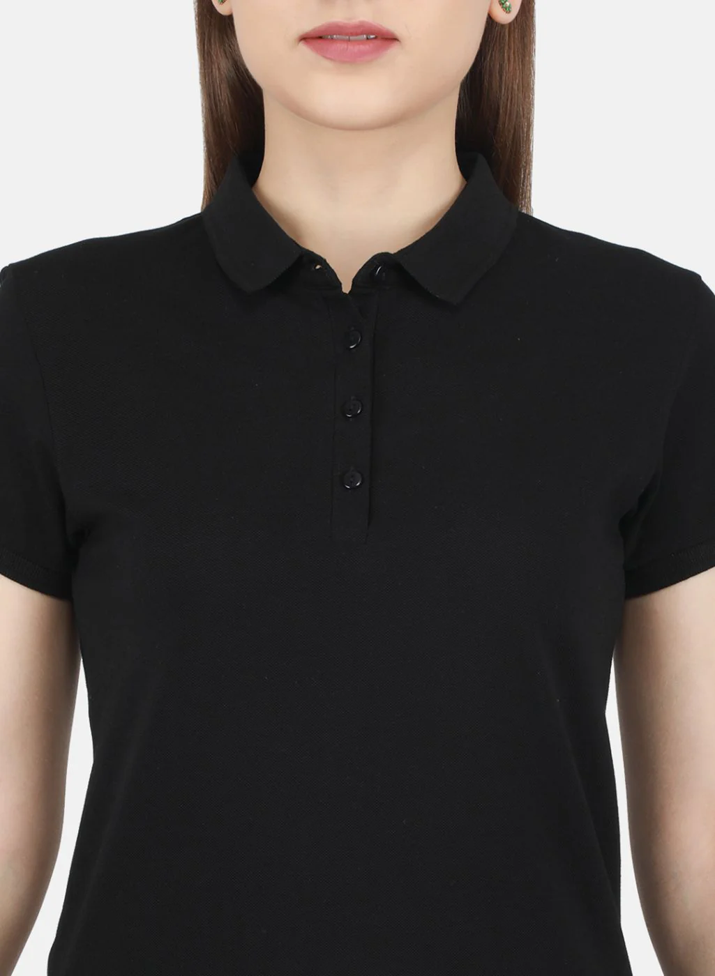 Women Black Solid T-Shirt - Image 5