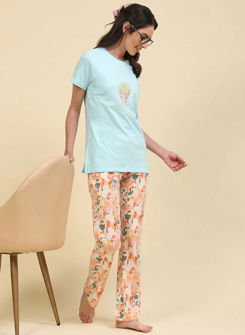 Women Blue Printed Lower Set - Image 5