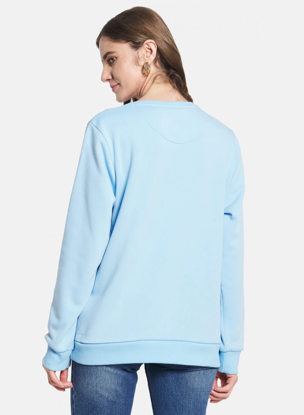 Women Blue Printed Sweatshirt - Image 3