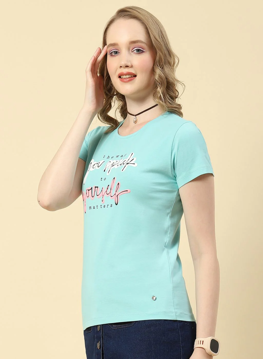 Women Blue Printed Top - Image 2