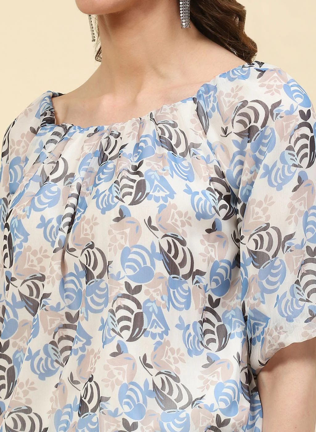 Women Blue Printed Top - Image 6