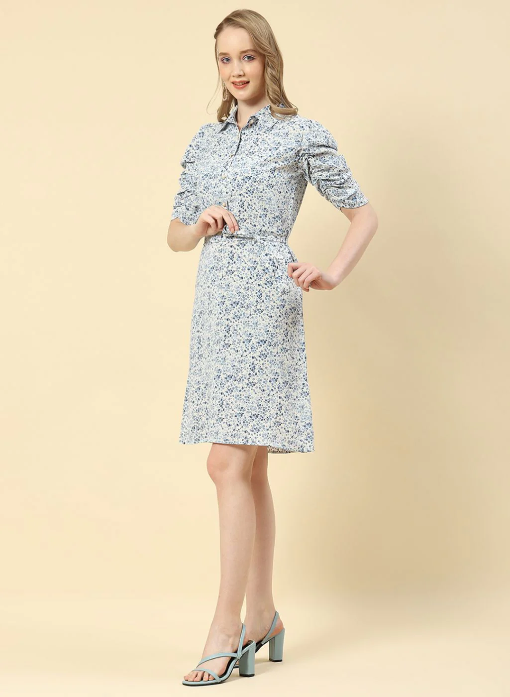 Women Blue Printed Tunic - Image 2
