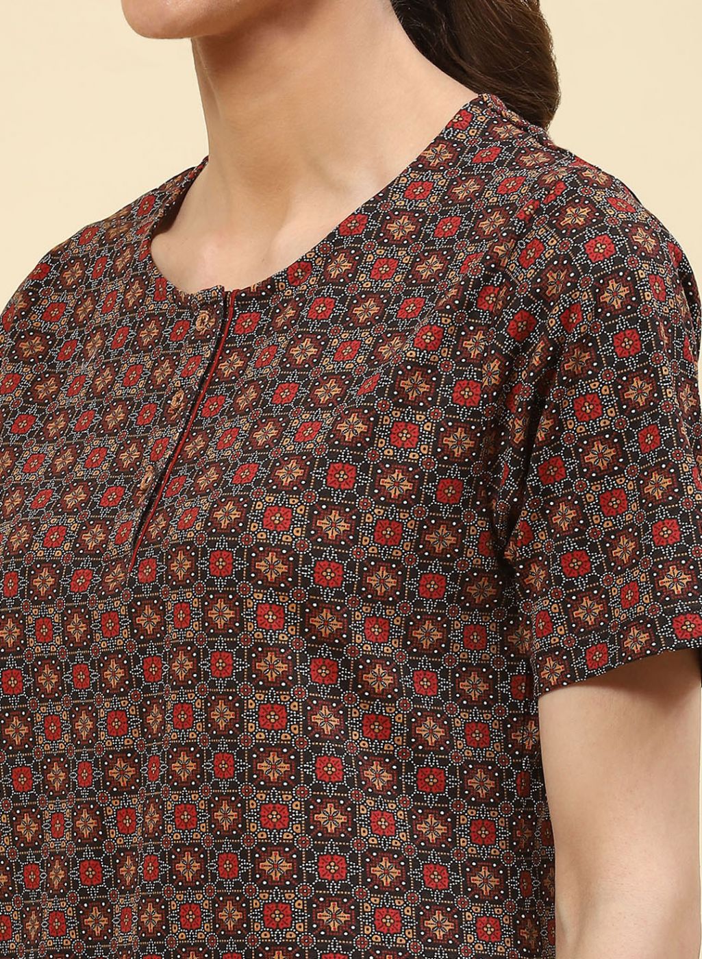 Women Brown Printed Lower Set - Image 6