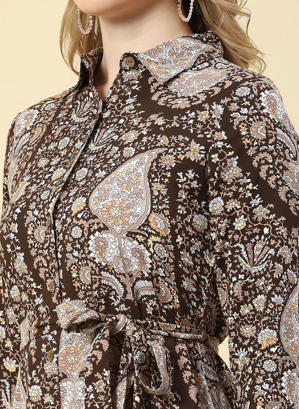 Women Brown Printed Tunic - Image 6