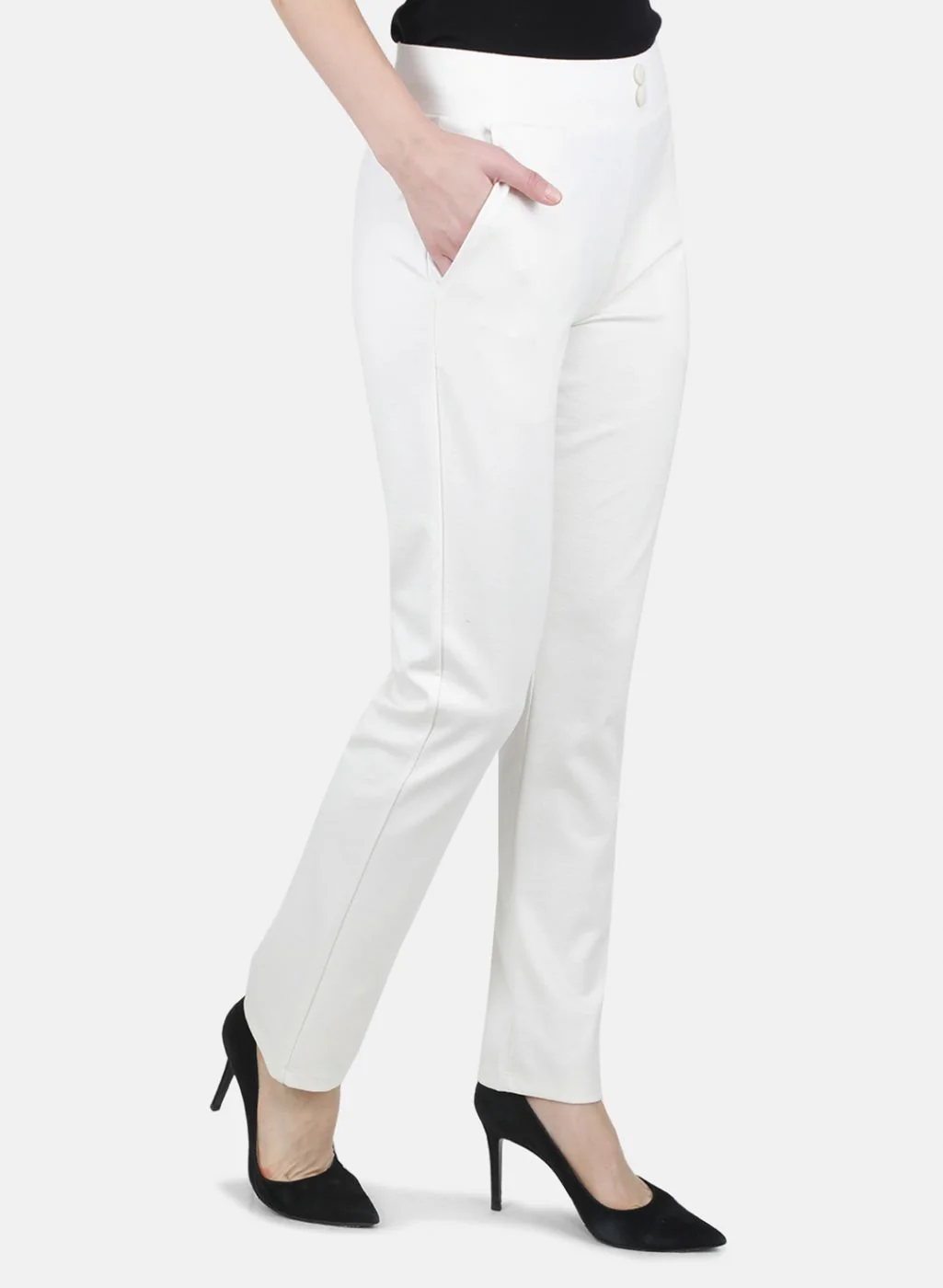 Women Cream Regular Fit Lower - Image 6