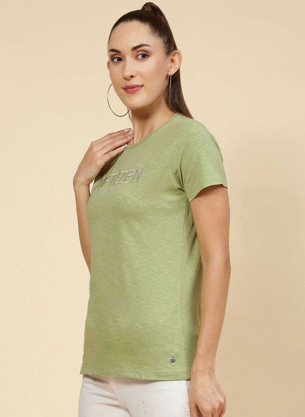 Women Green Embroidered Top - Image 3