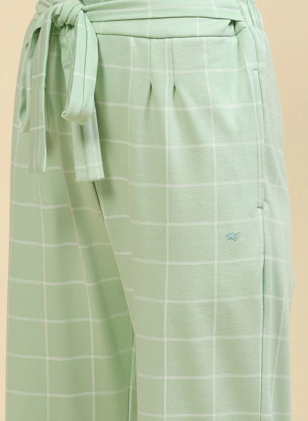 Women Green Jaquard Plazzo Set - Image 6