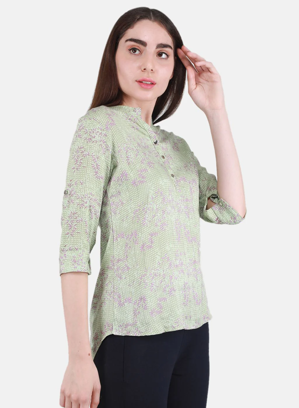 Women Green Printed Top - Image 6
