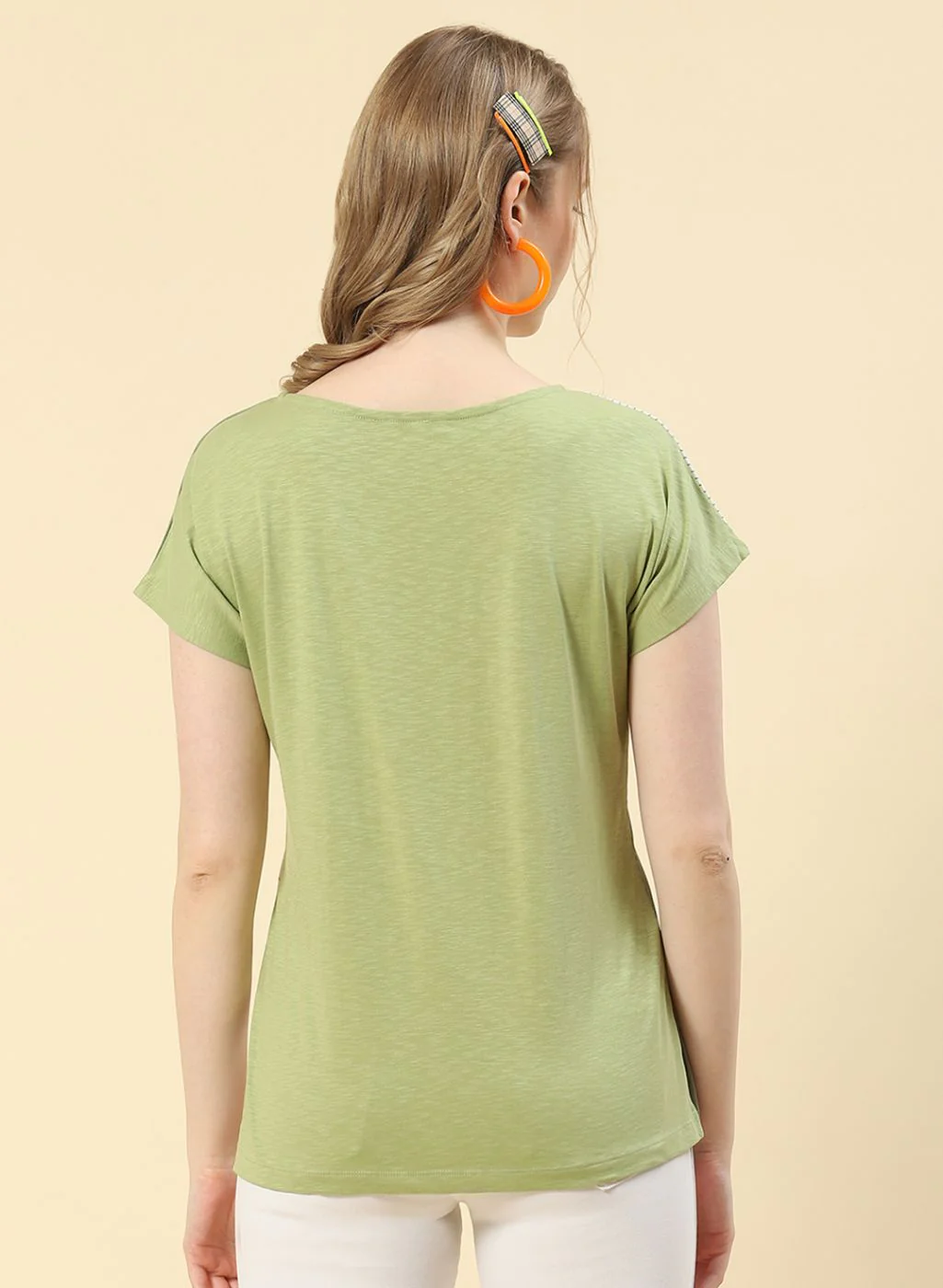 Women Green Printed Top - Image 5