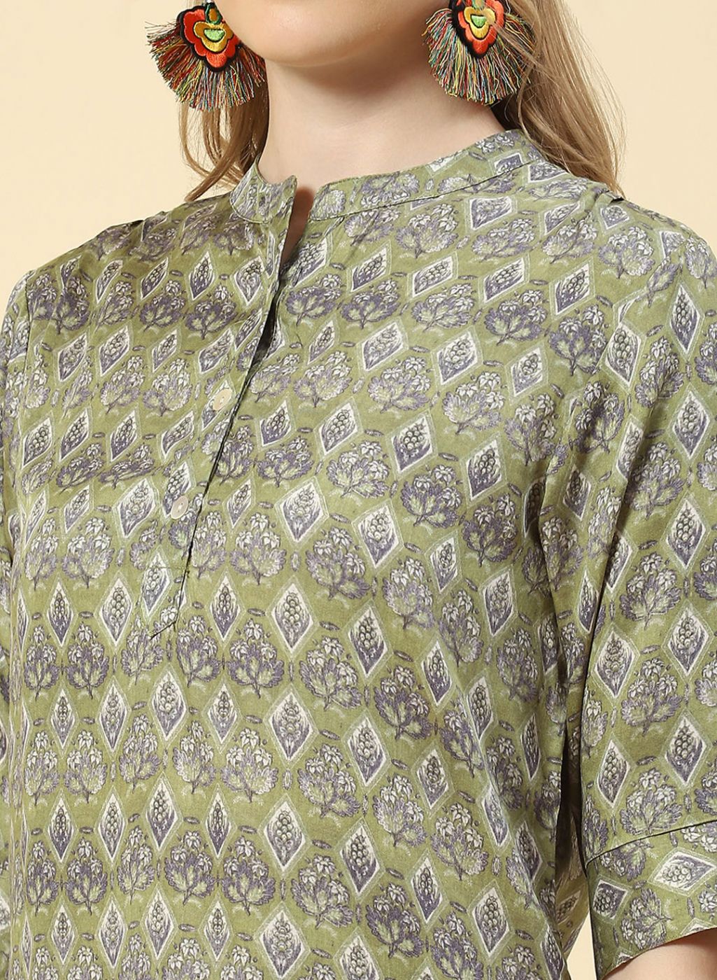 Women Green Printed Top - Image 6