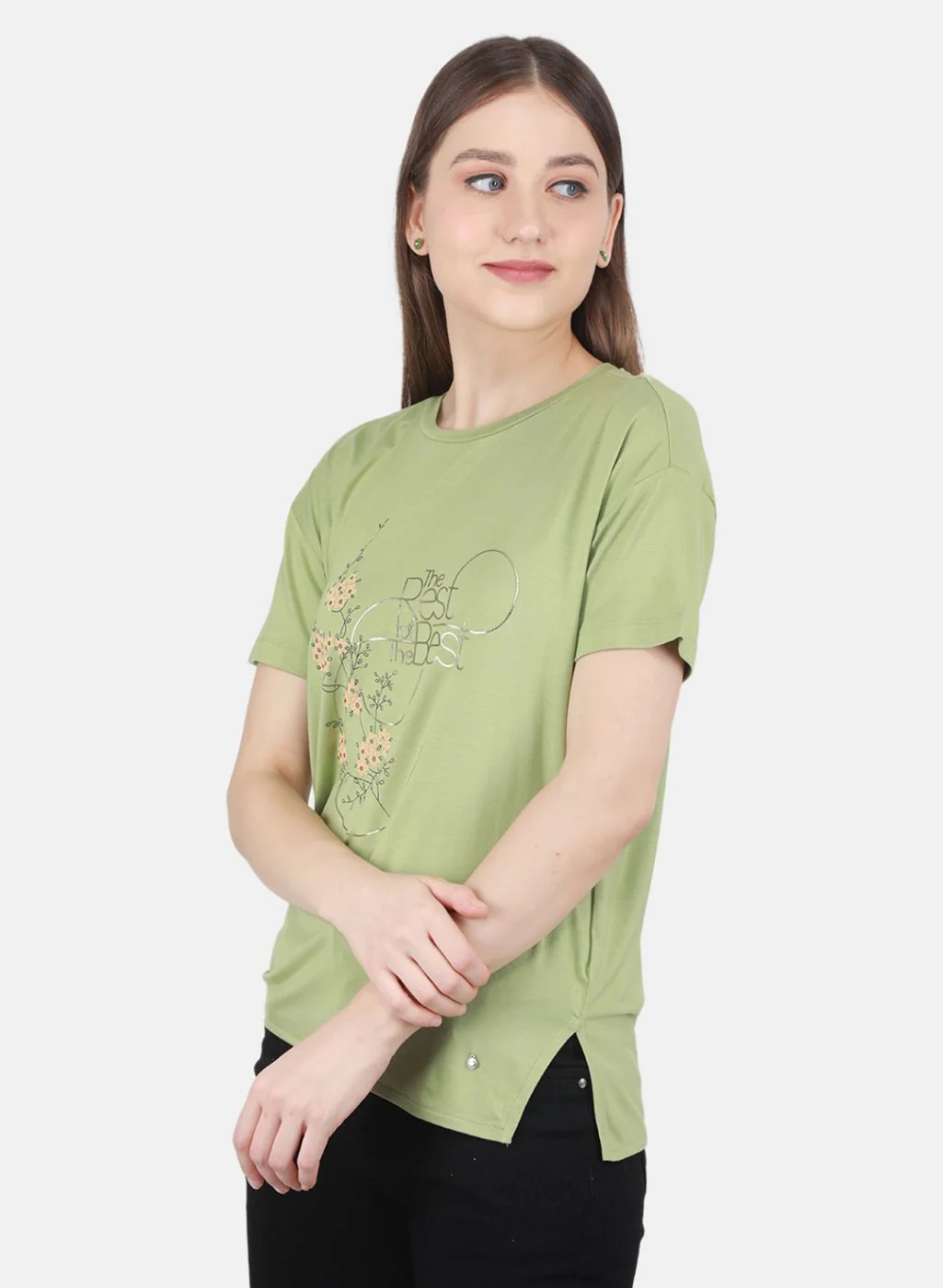 Women Green Printed Top - Image 2