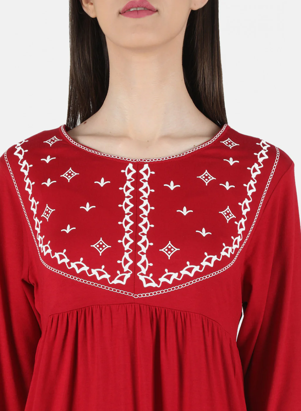Women Maroon Printed Lower Set - Image 5