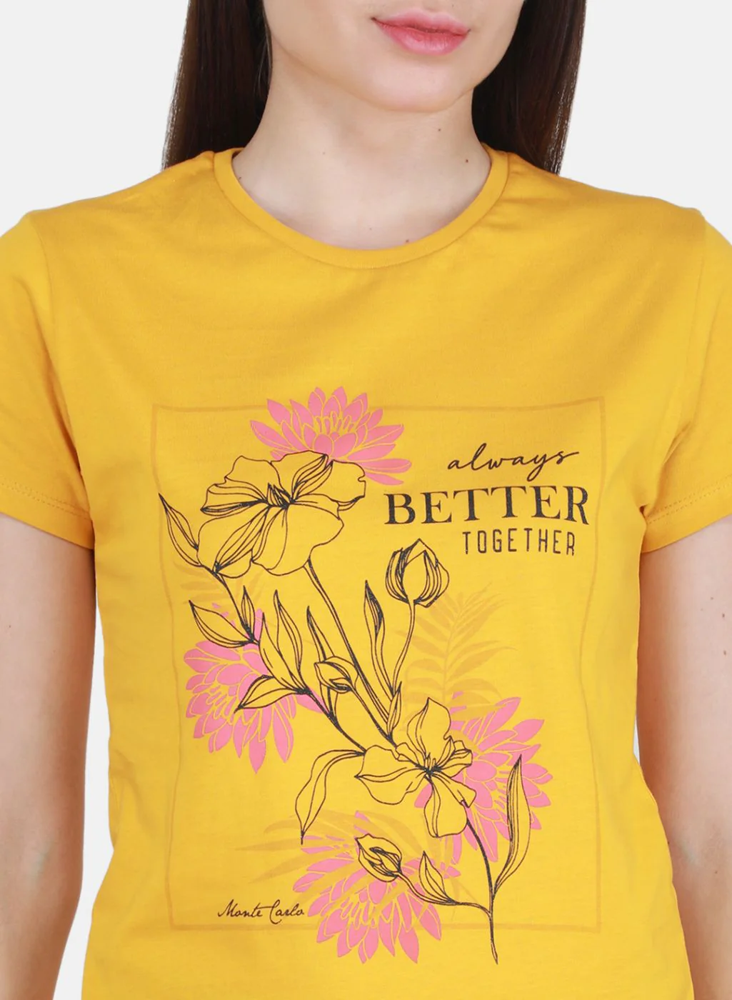 Women Mustard & Pink Printed Top 2 Pc Set - Image 6