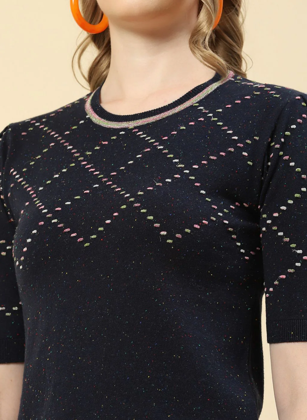 Women NAvy Blue Plain Top - Image 6