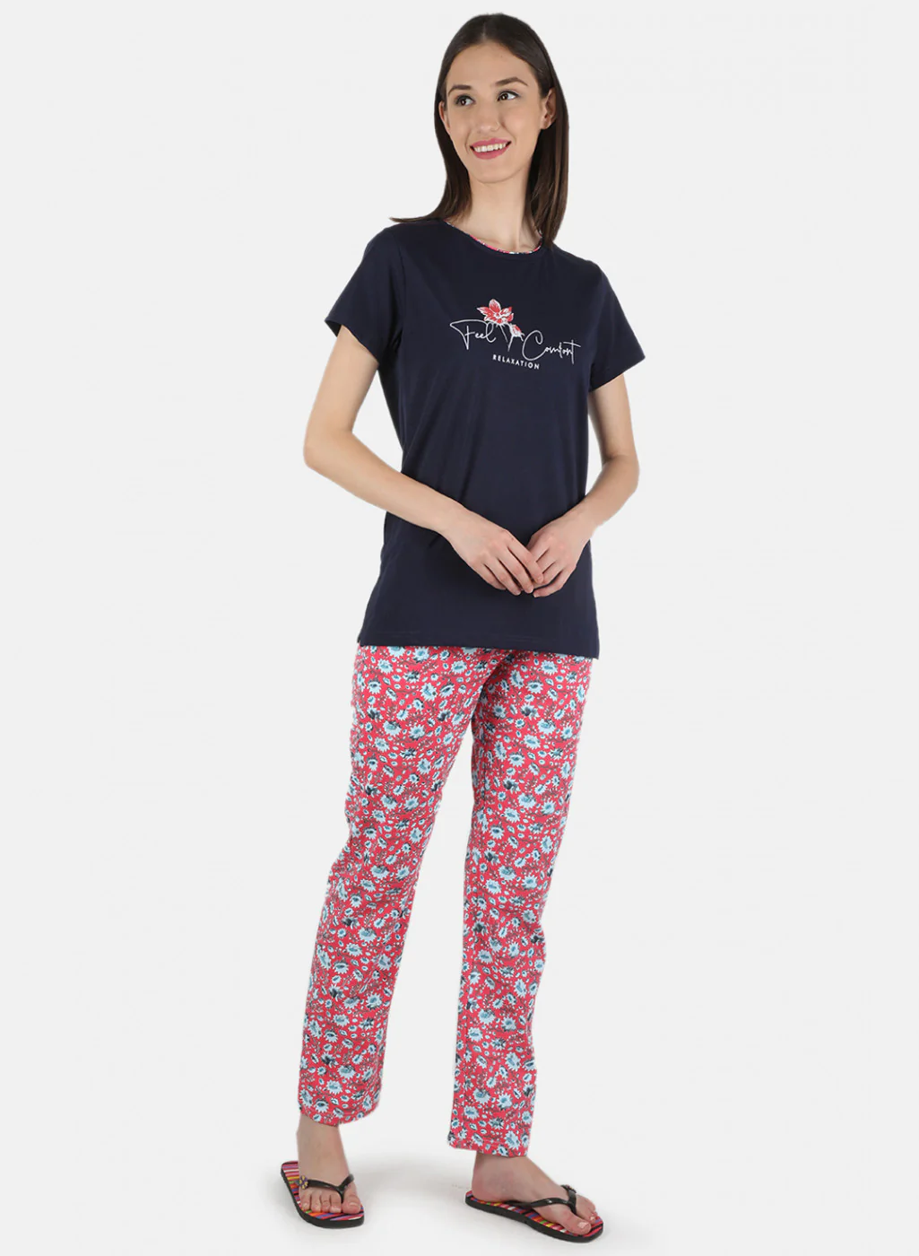 Women Navy Blue Printed Lower Set - Image 7