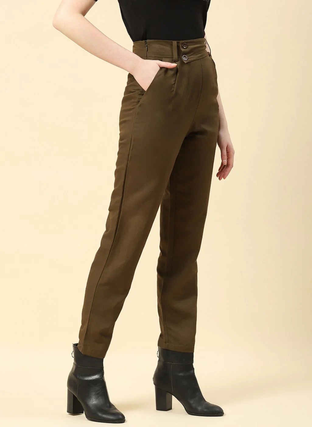 Women Olive Regular Fit Lower - Image 4