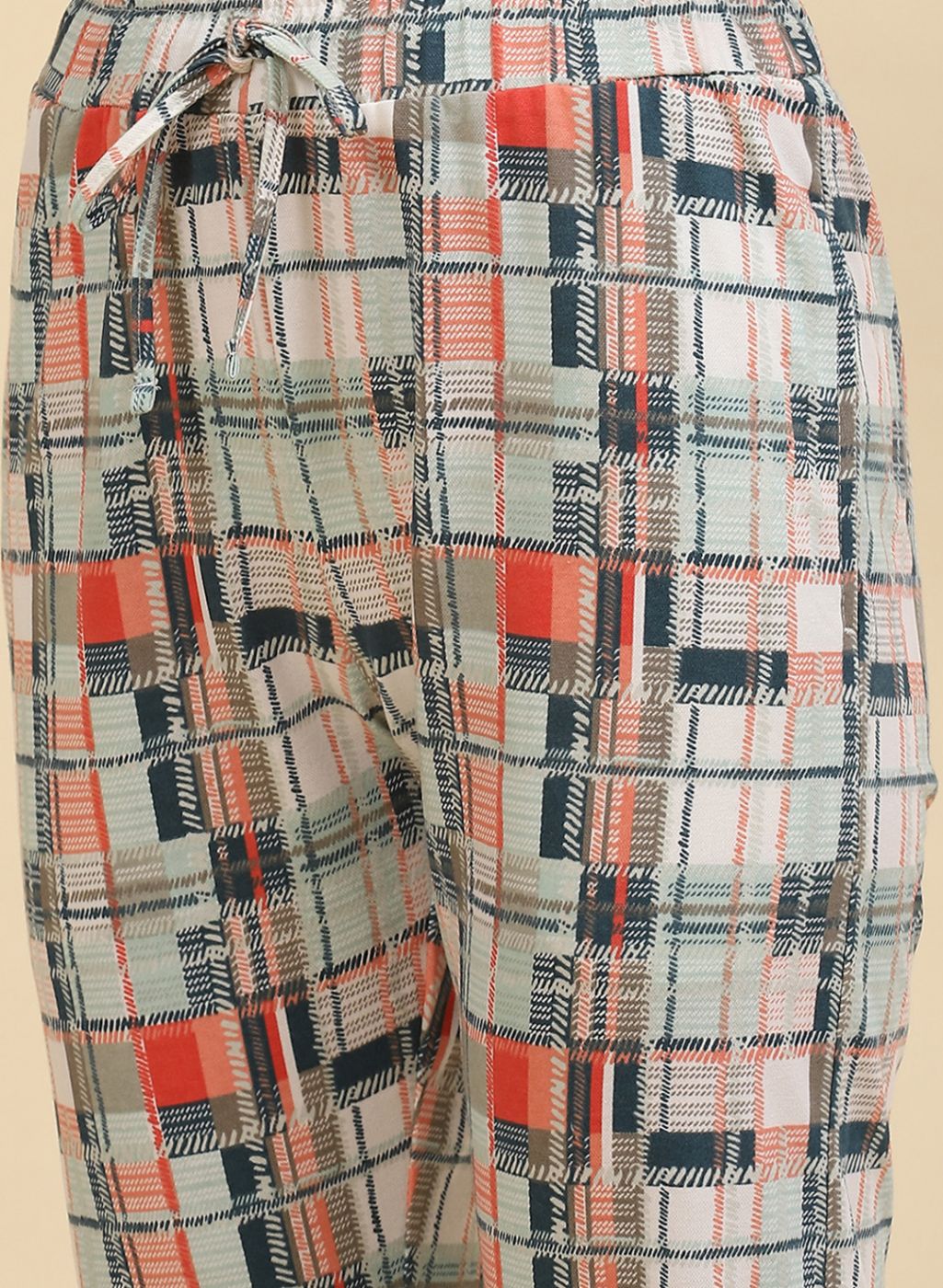 Women Peach Printed Lower Set - Image 7