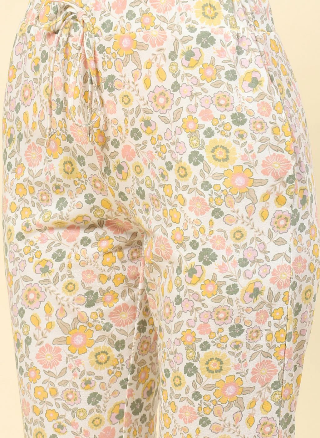 Women Peach Printed Lower Set - Image 7