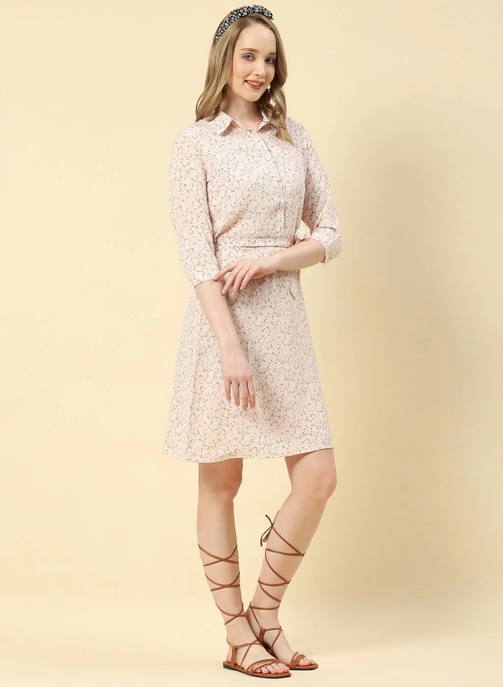 Women Peach Printed Tunic - Image 4