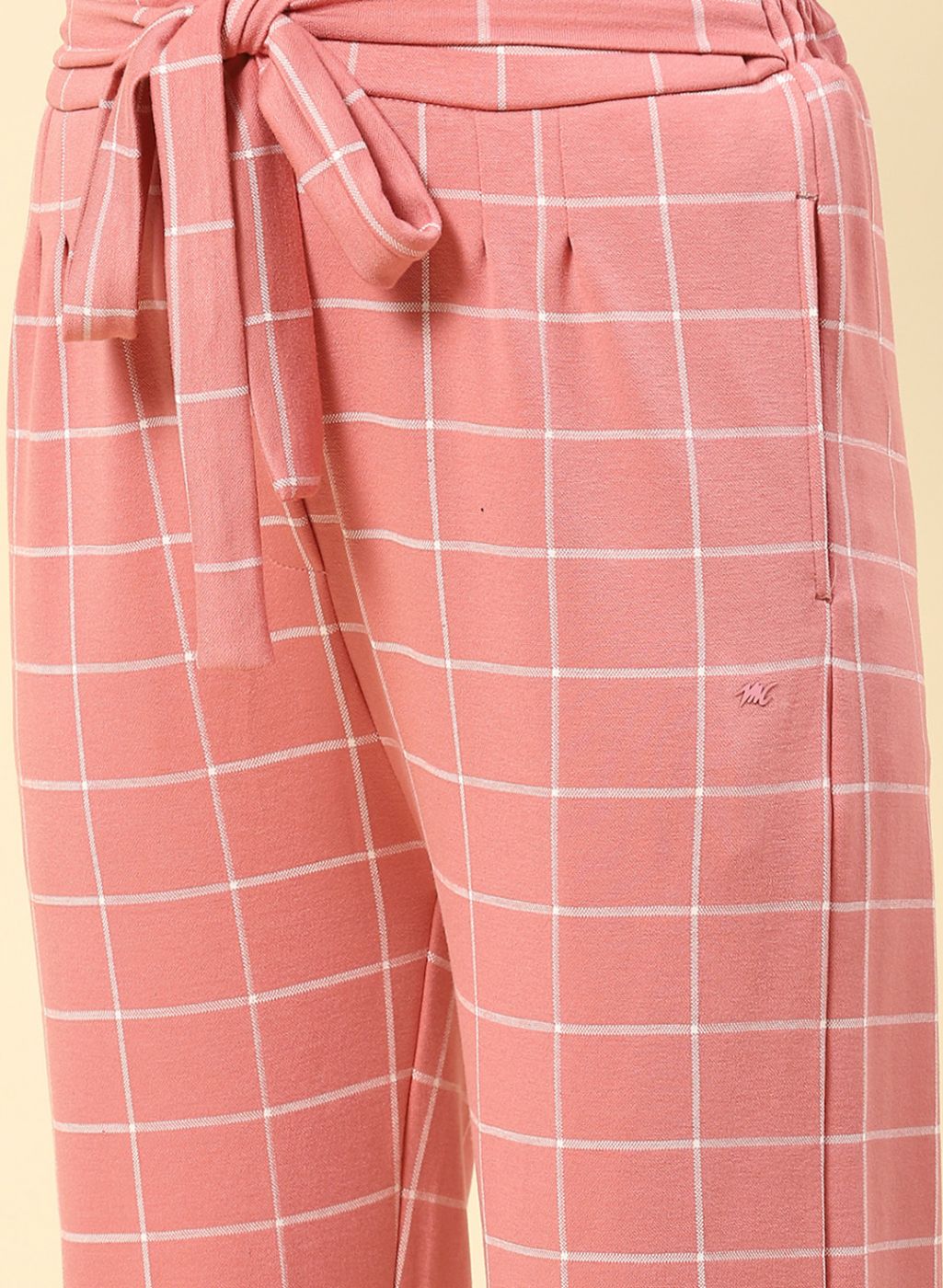 Women Pink Jaquard Plazzo - Image 6