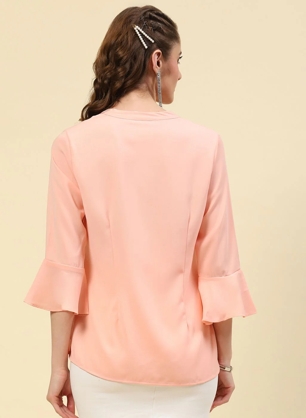 Women Pink Plain Top - Image 4