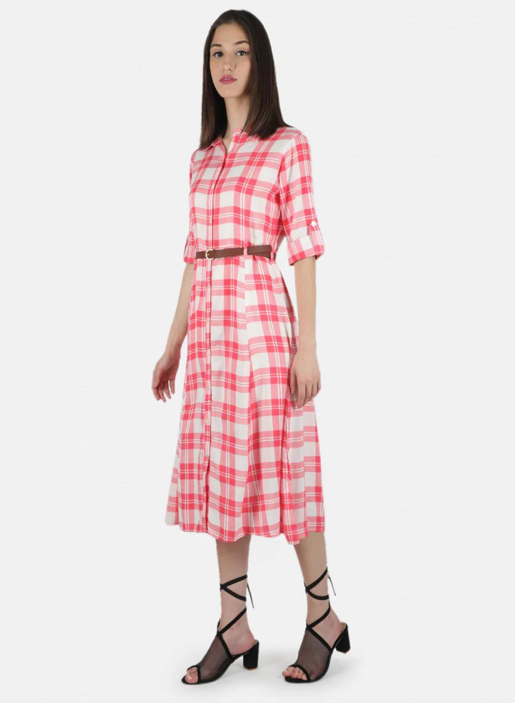 Women Pink Printed Dress - Image 2