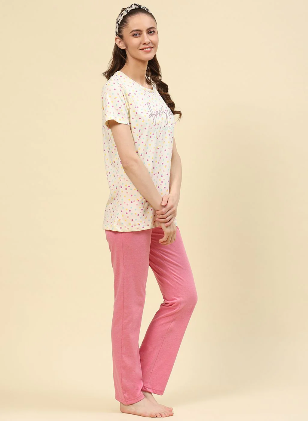 Women Pink Printed Lower Set - Image 3