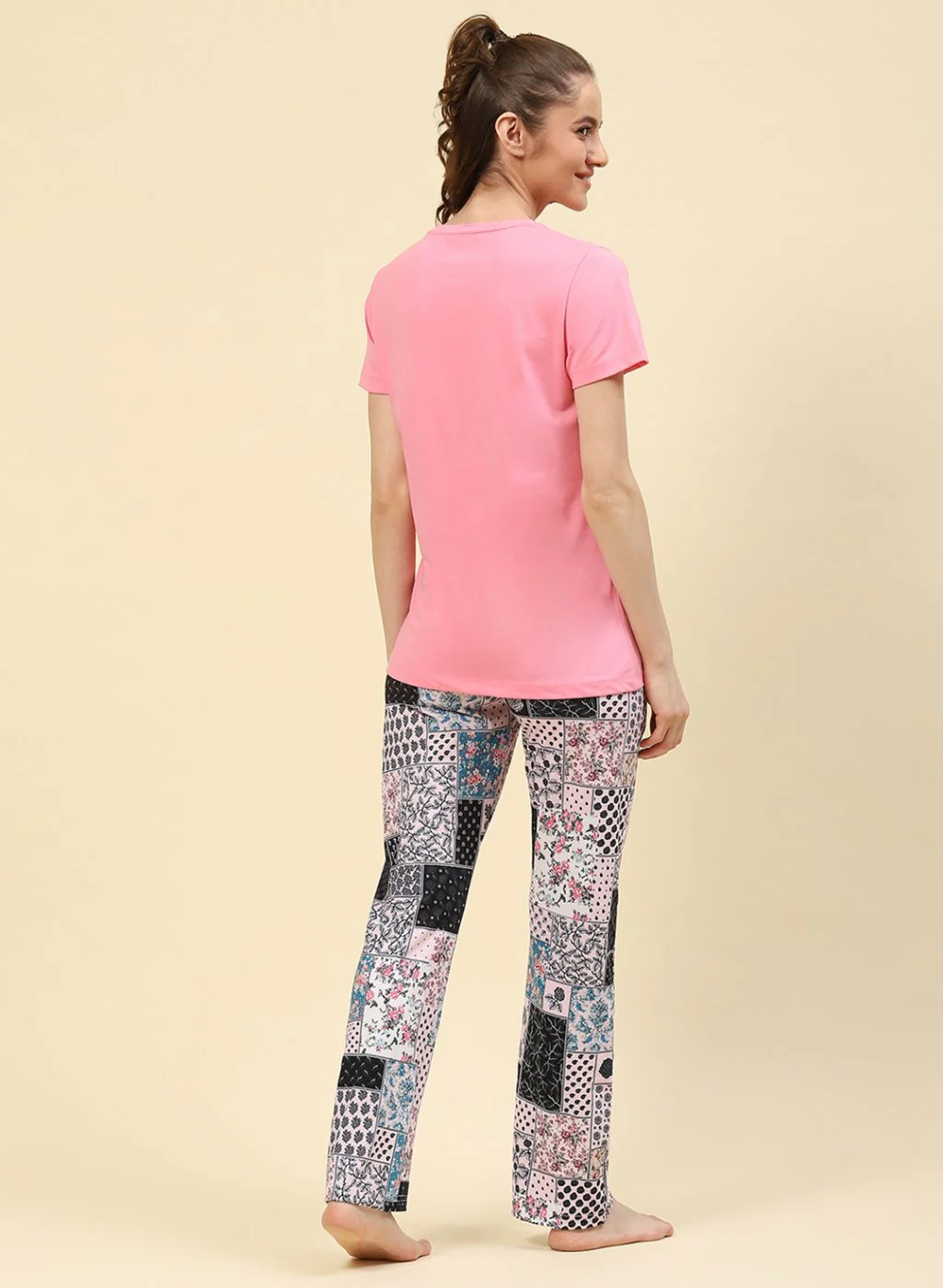 Women Pink Printed Lower Set - Image 4