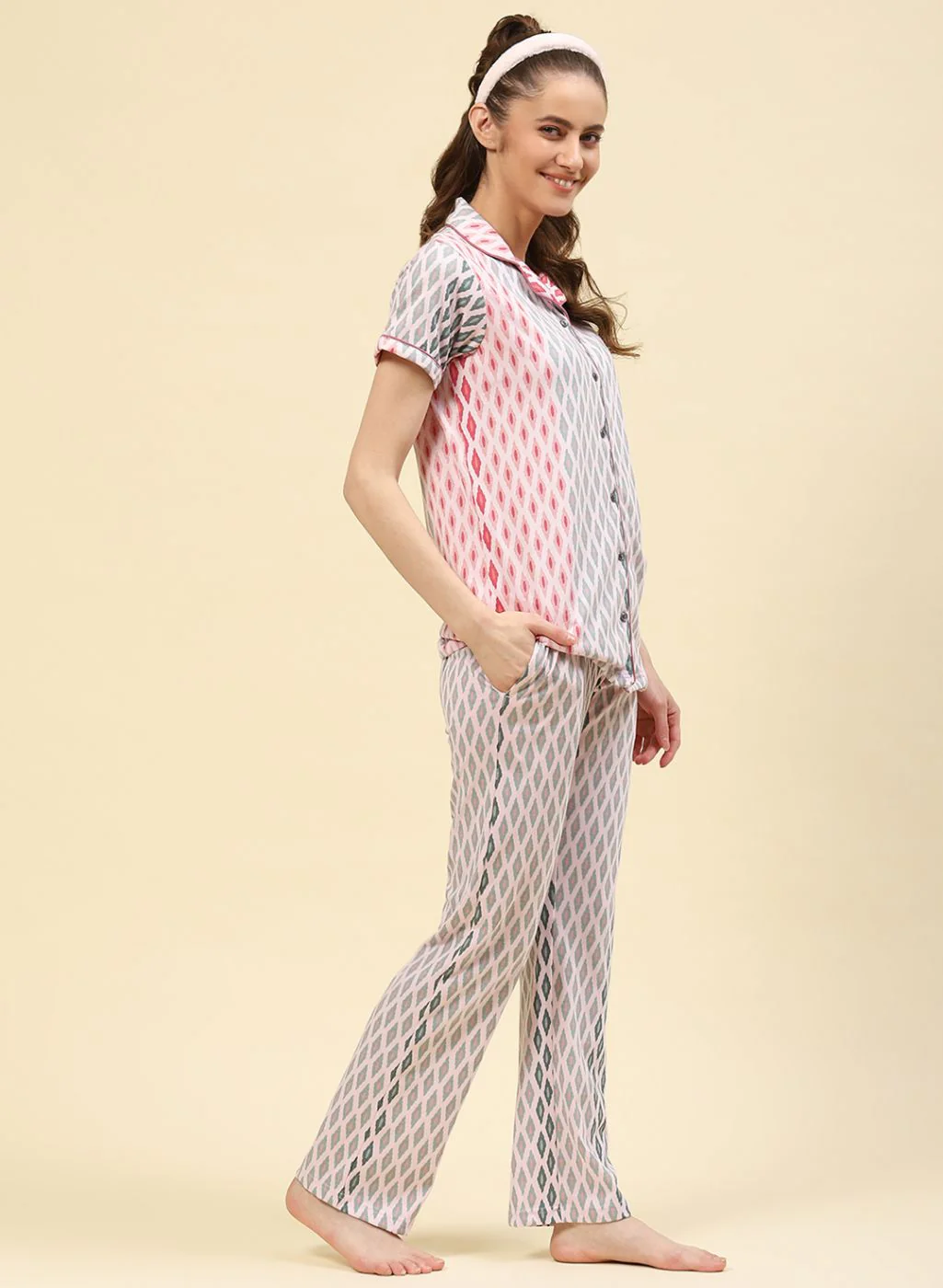 Women Pink Printed Lower Set - Image 3