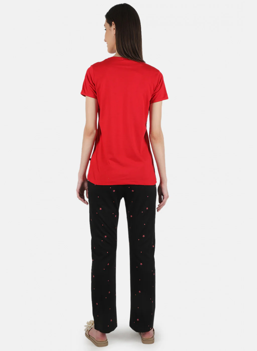 Women Red Printed Lower Set - Image 3