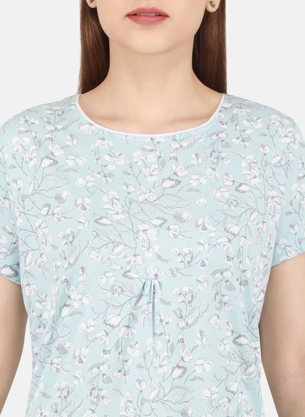 Women Sky Blue Printed Lower Set - Image 5