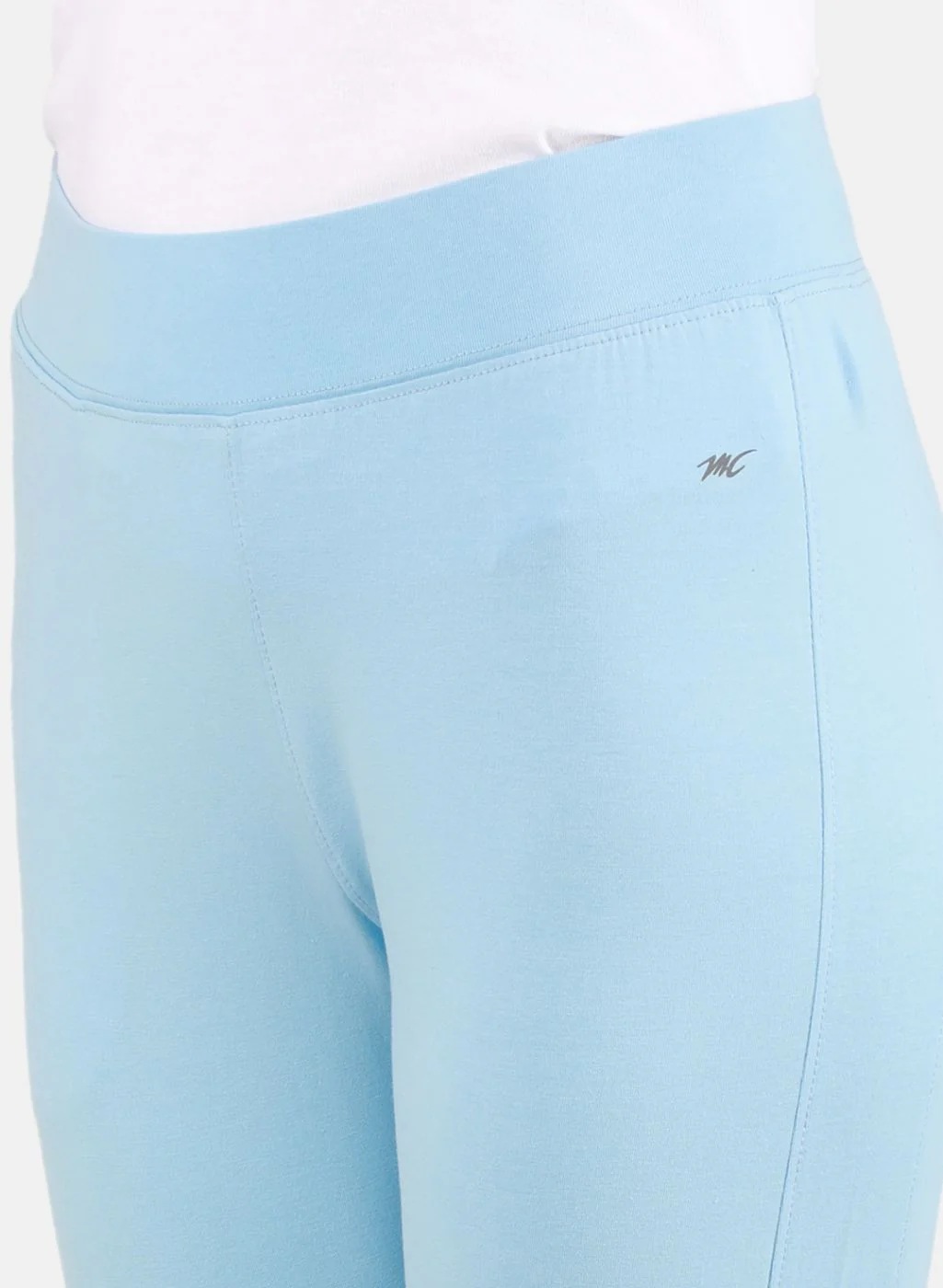 Women Sky Blue Solid Capri - Image 5