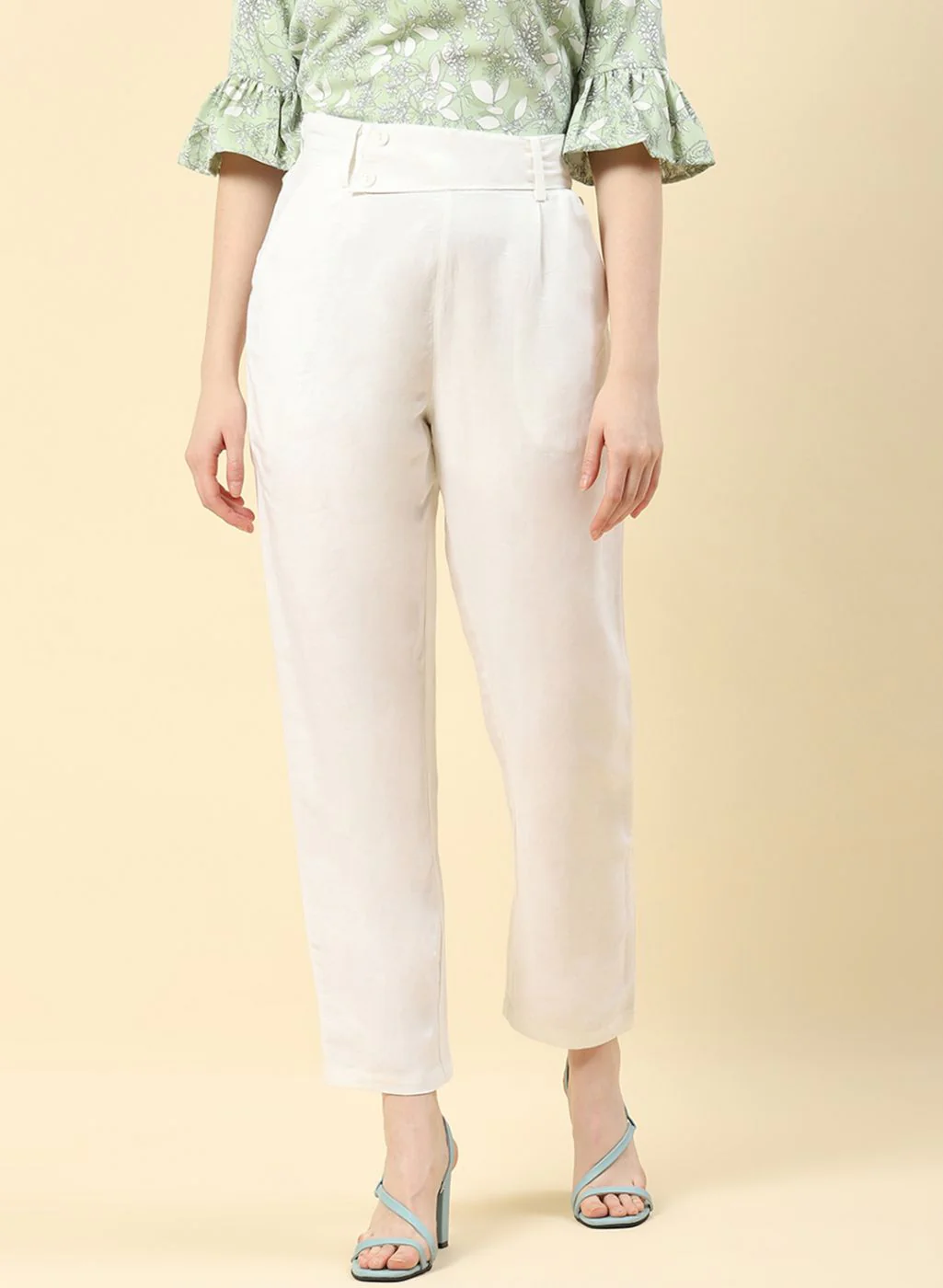 Women White Regular Fit Lower - Image 2