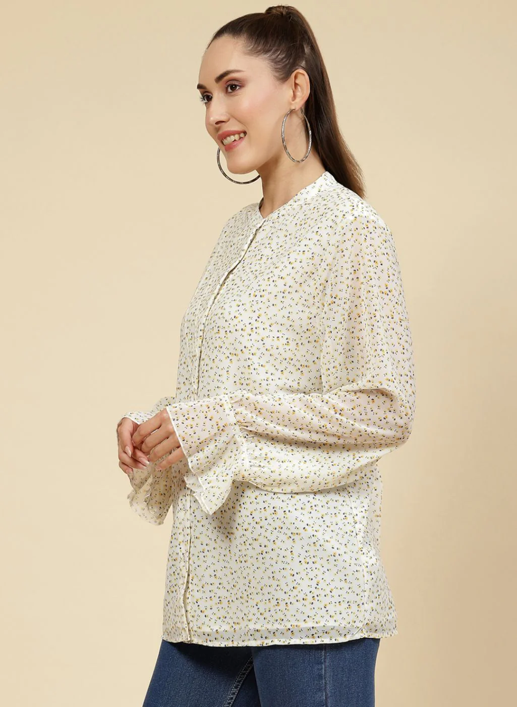 Women Yellow Printed Top - Image 3