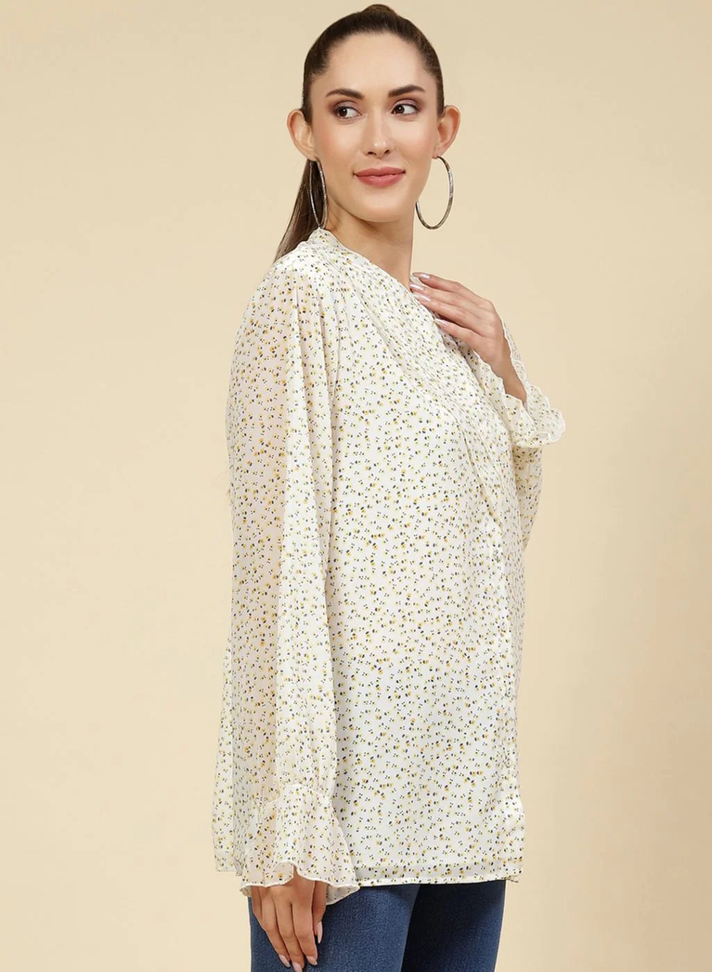 Women Yellow Printed Top - Image 4