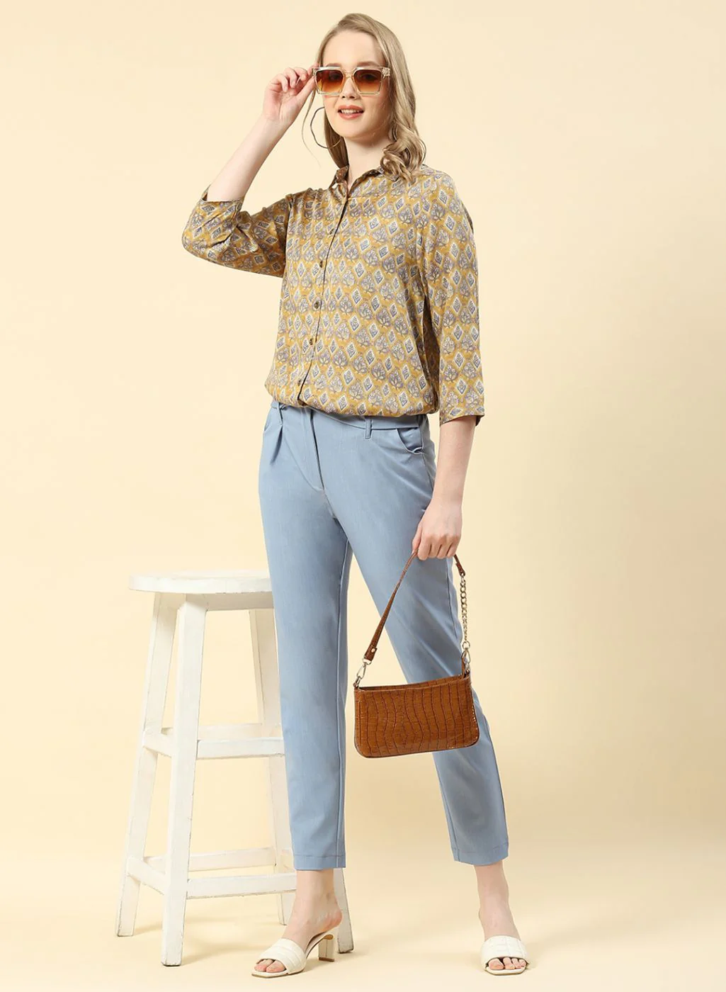 Women Yellow Printed Top - Image 2