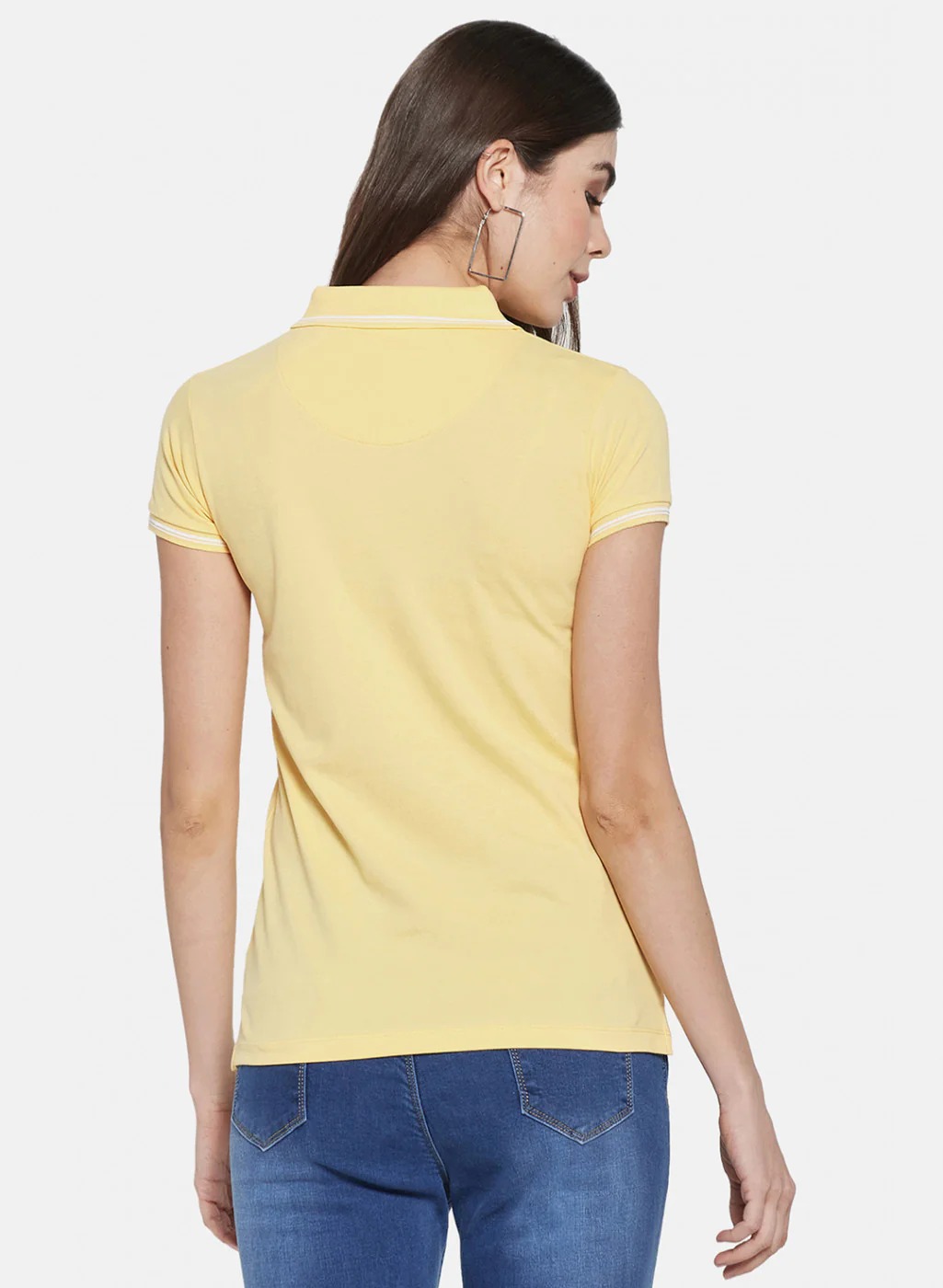 Womens Yellow Plain T-Shirt - Image 3