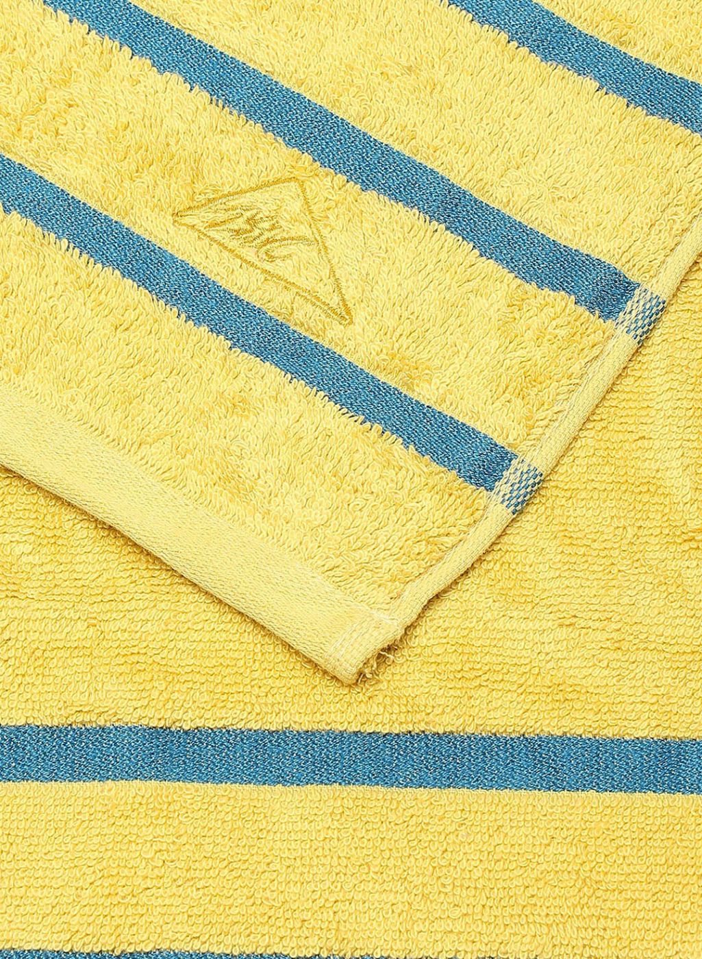 Yellow & Blue Cotton 525 GSM Bath Towel (Pack of 2) - Image 3