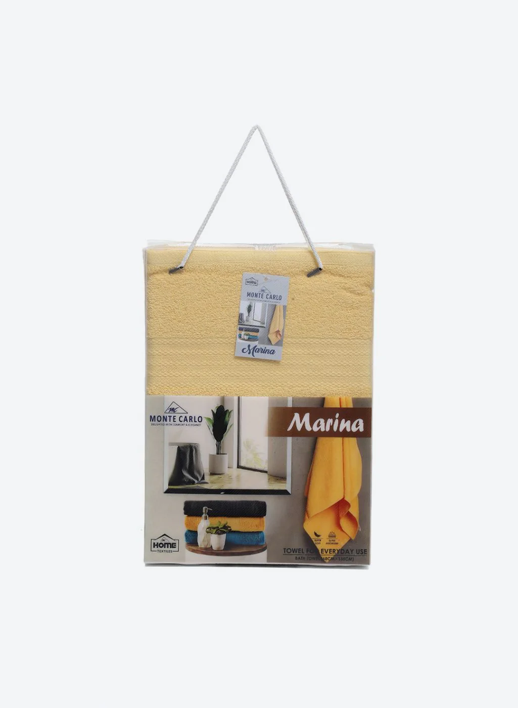 Yellow Cotton 400 GSM Bath Towel - Image 5