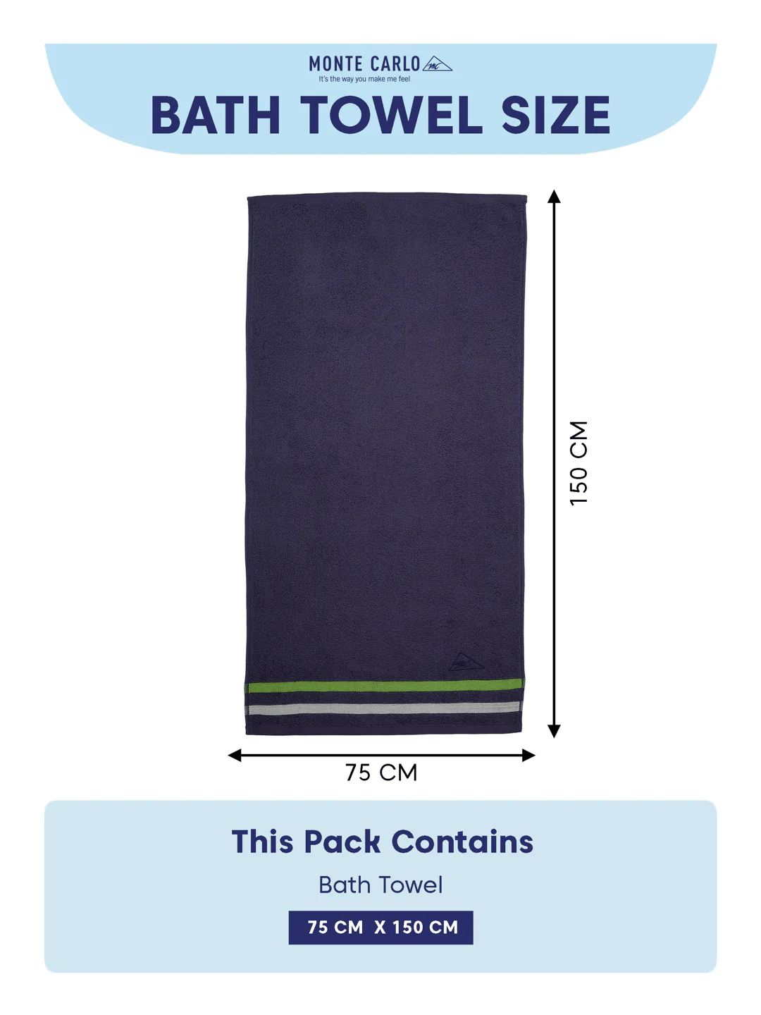 Navy Blue 100% Cotton Solid 400 GSM Gym Towel Active Dry 2 Pc Set Gift Box Pack with Free Bottle - Image 10