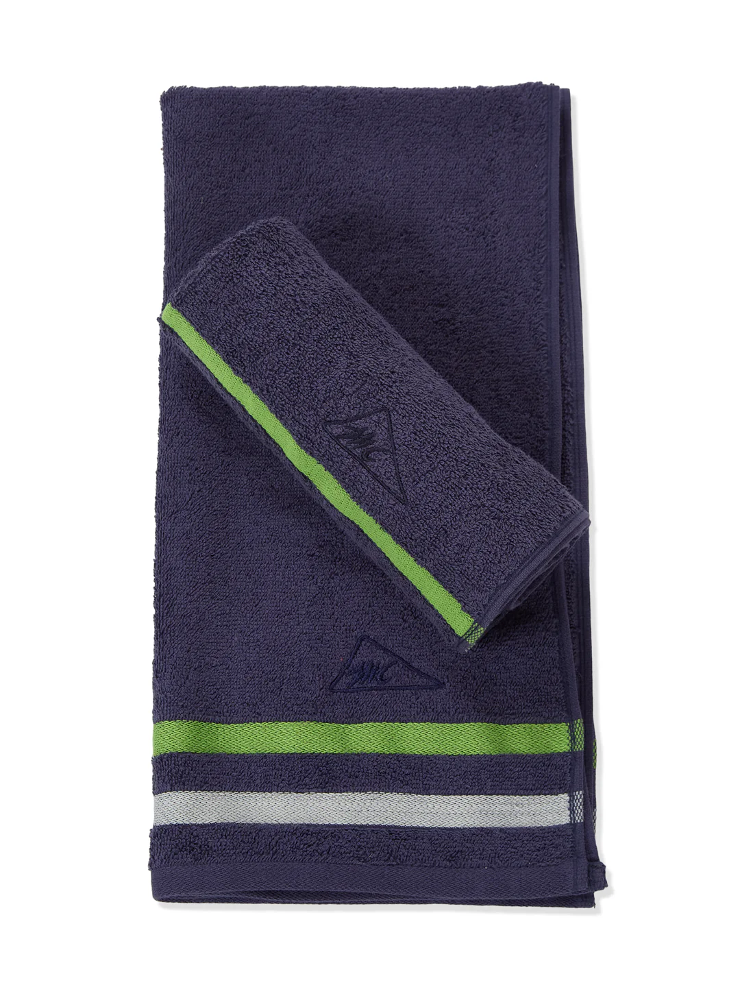Navy Blue 100% Cotton Solid 400 GSM Gym Towel Active Dry 2 Pc Set Gift Box Pack with Free Bottle - Image 4