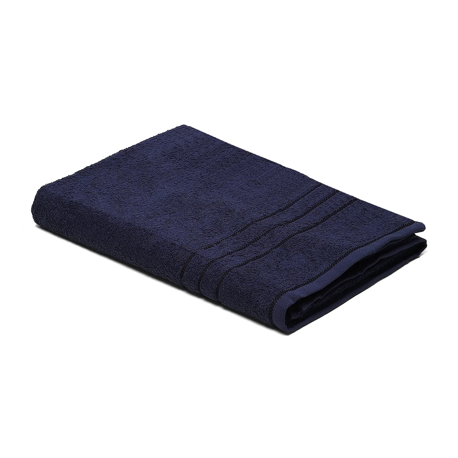 Navy Blue Cotton 350 GSM Bath Towel - Image 2