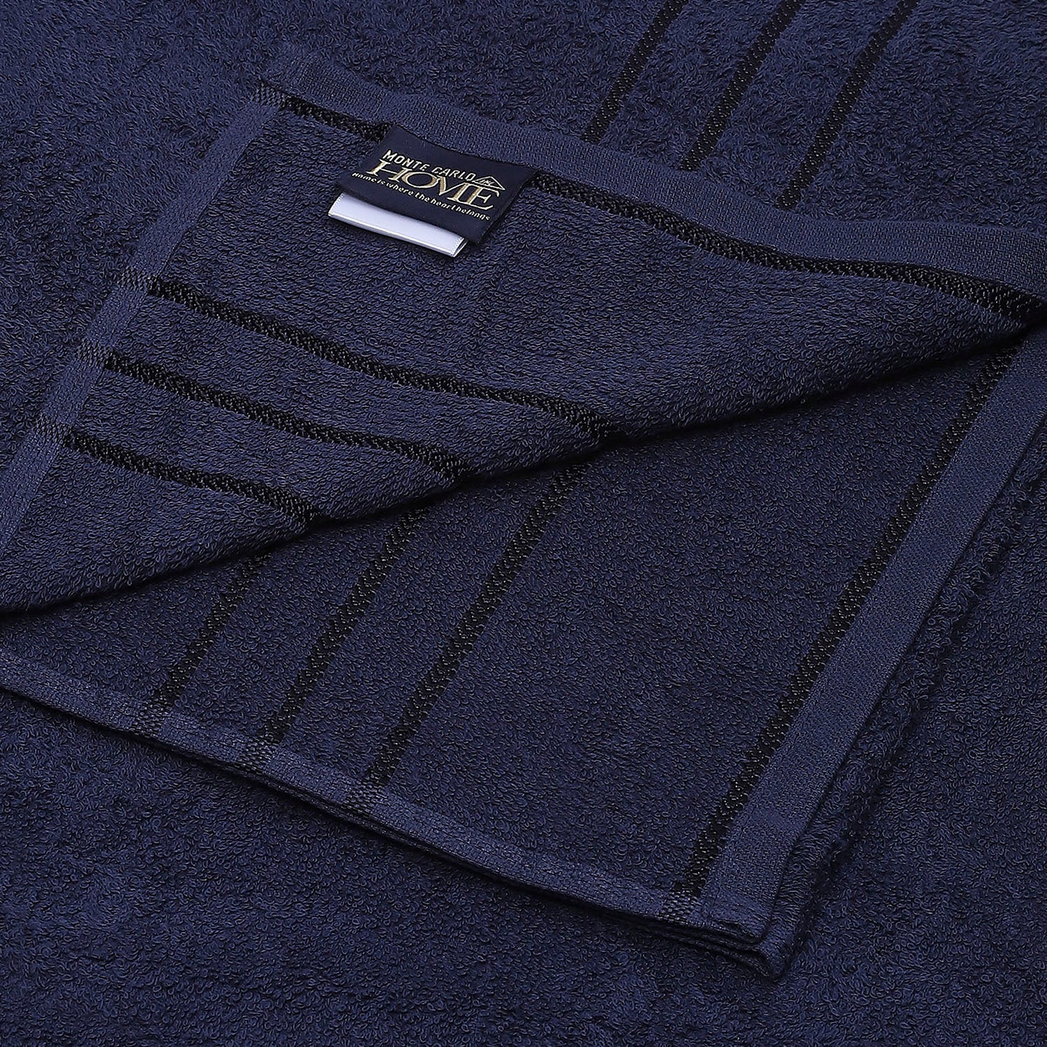 Navy Blue Cotton 350 GSM Bath Towel - Image 4