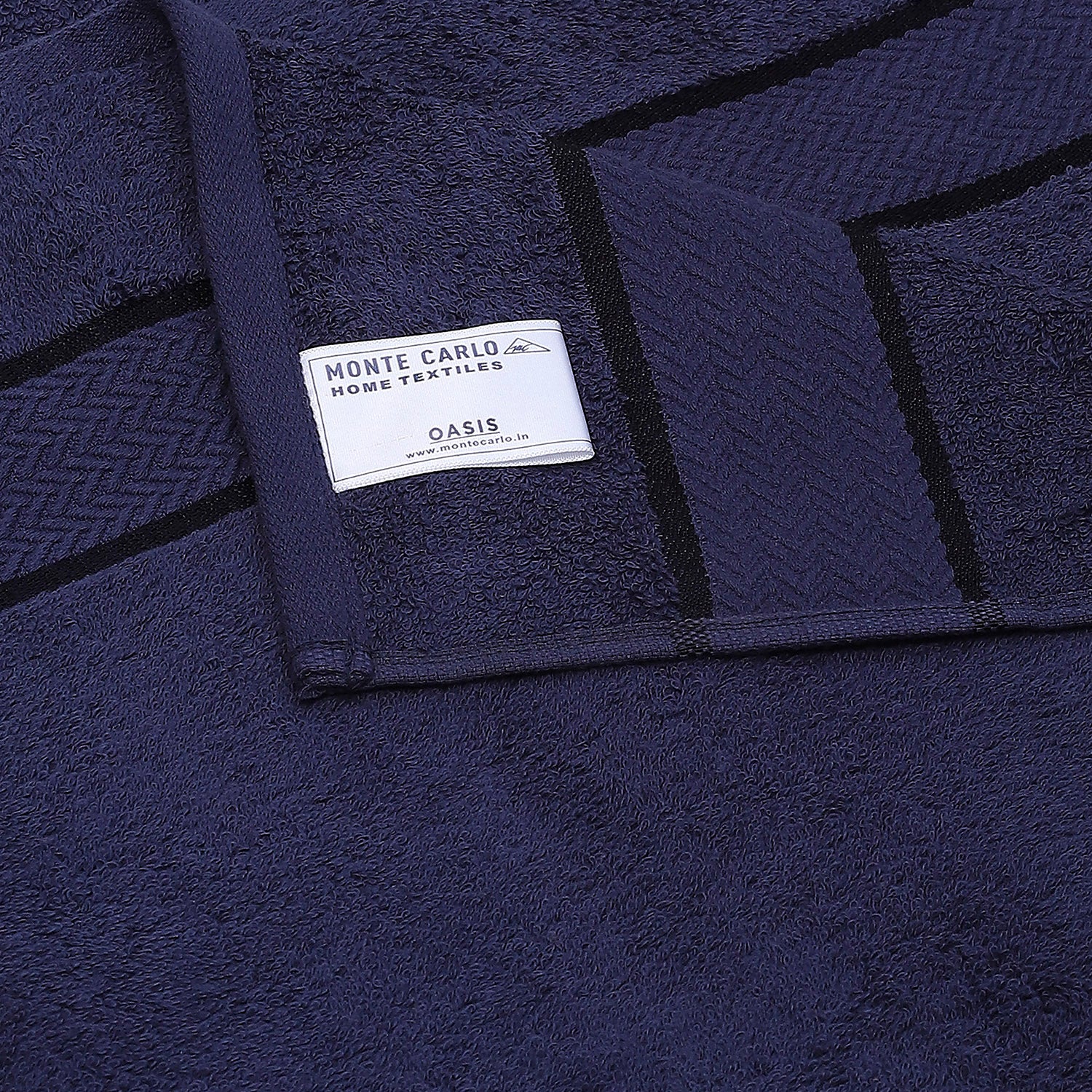 Navy Blue Cotton 450 GSM Bath Towel - Image 4
